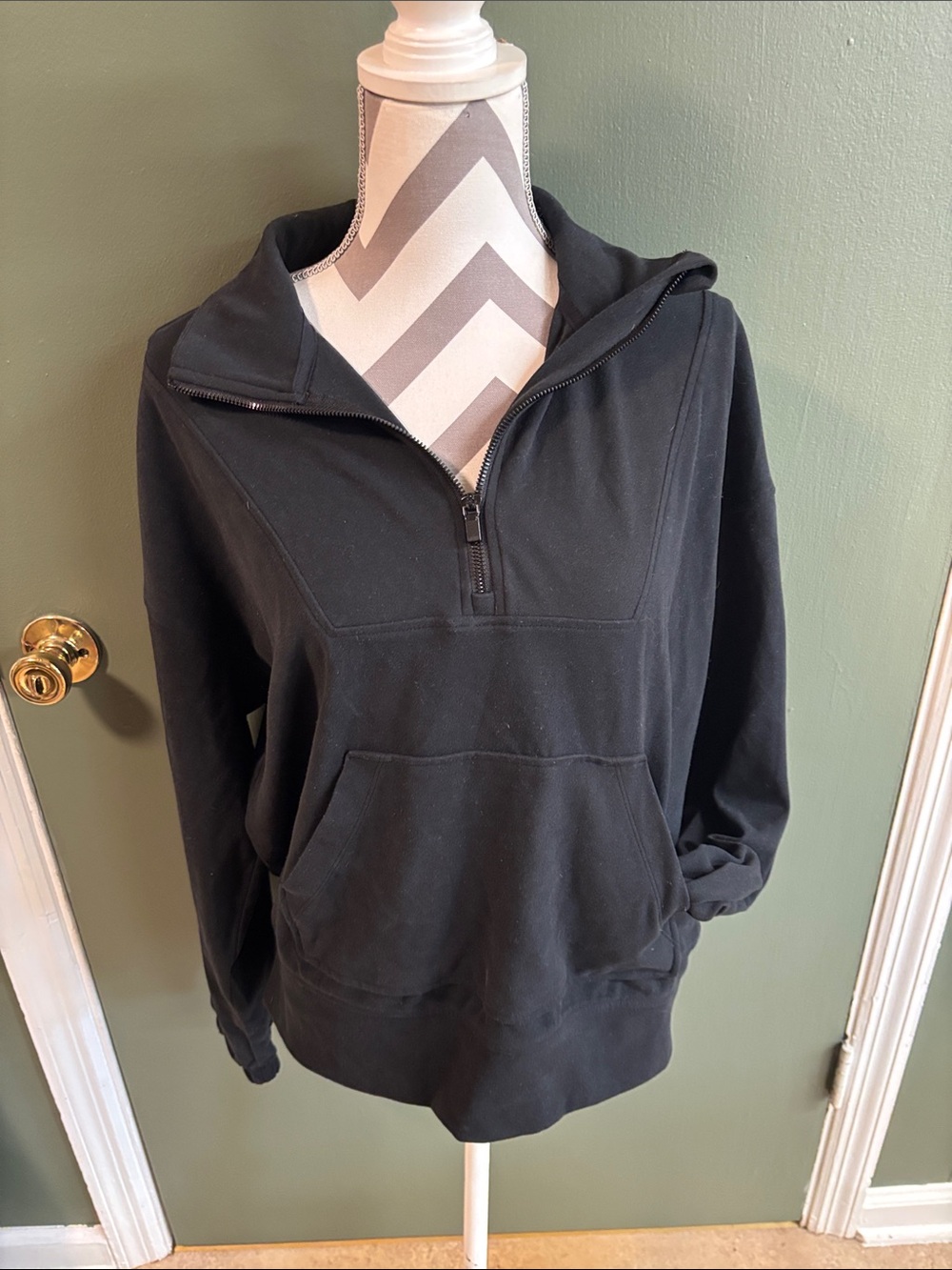 Yogalicious Black Half-Zip Hoodie Sweatshirt